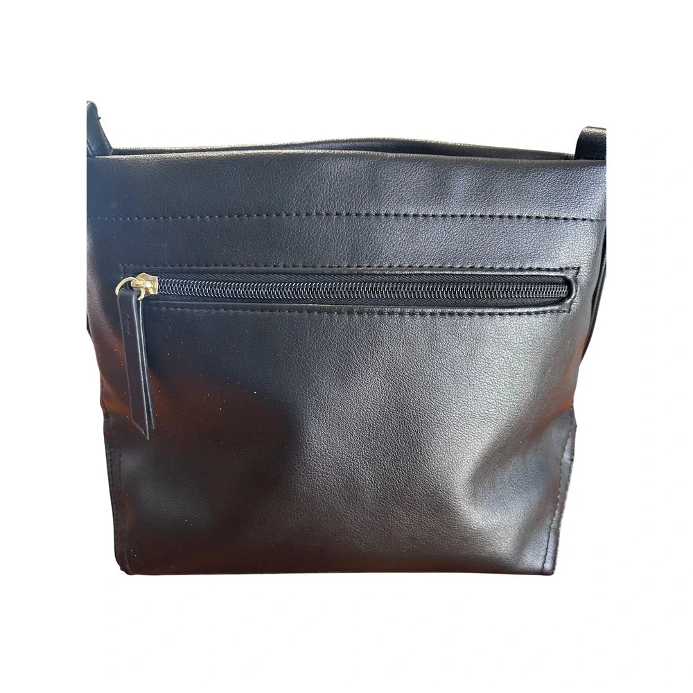 Black Faux Leather Crossbody Bag Gold‎ Hardware TT231135-BLK